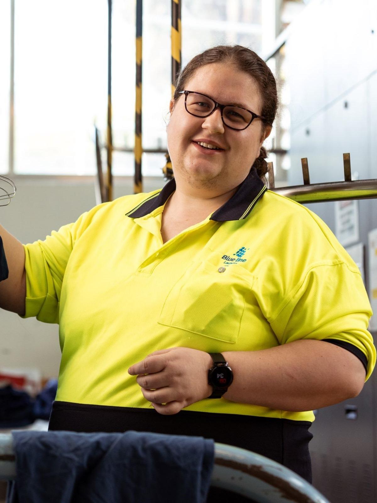 Blueline Laundry worker